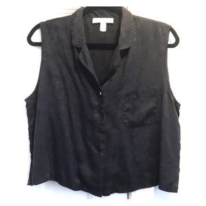 Oscar de la Renta black floral vest